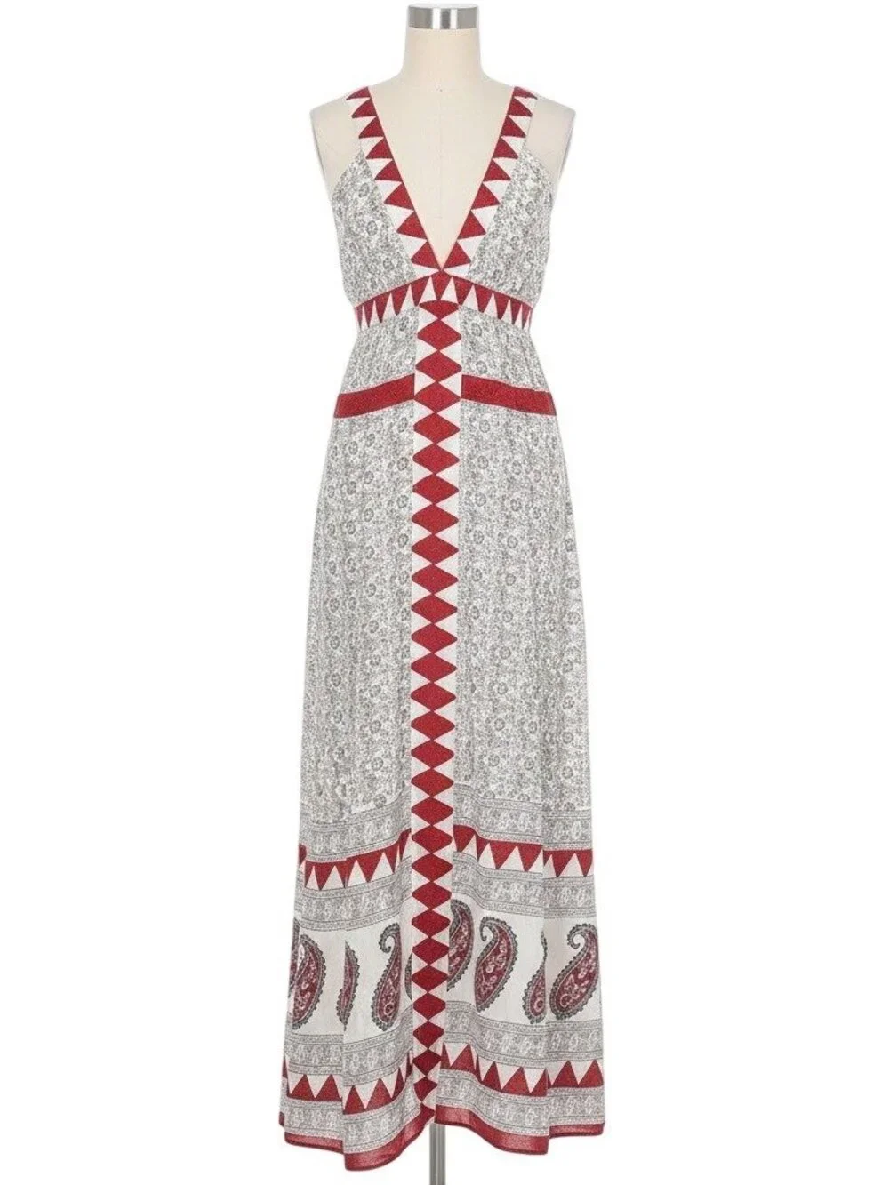NWOT RARE Jen’s Pirate Booty Paisley Deep V Maxi Dress | Boho Southwestern Indie - Picture 13 of 16